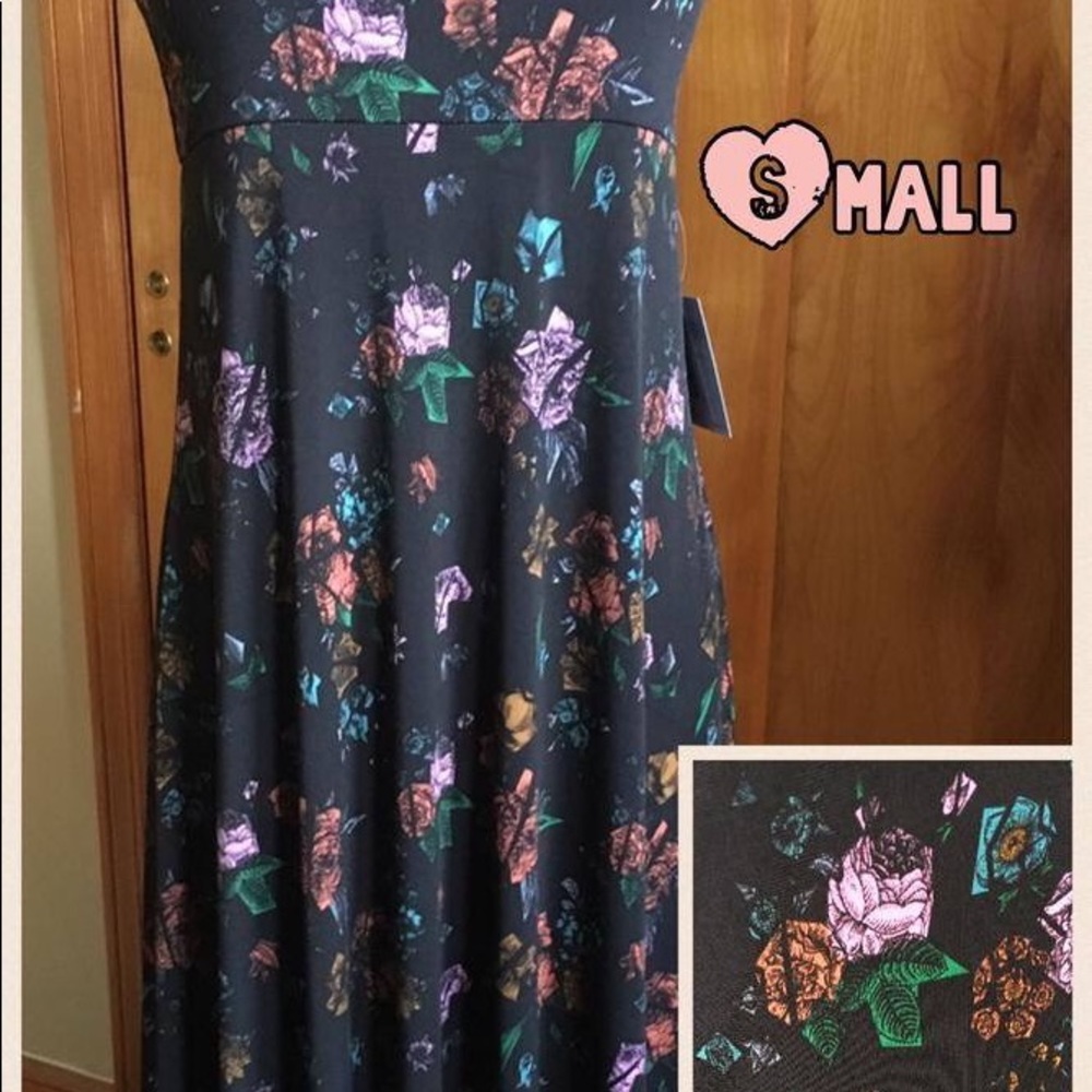 LuLaRoe Small Black Floral Maxi Skirt